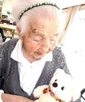 On her 110th birthday in 2020. (Source: Eifukuso Welfare Organization)
