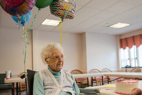 On her 110th birthday in 2016. (Source: The Batavian)