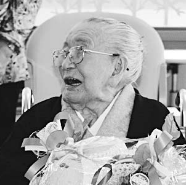 At the age of 106. (Source: Hagi City Public Relations Magazine)