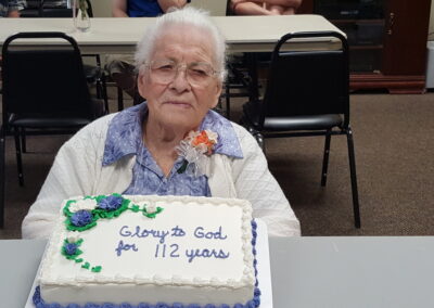On her 112th birthday. (Source: Sturm Funeral Home)