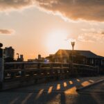 Sunset at Himeji Castle in Hyogo Prefecture, Japan.
