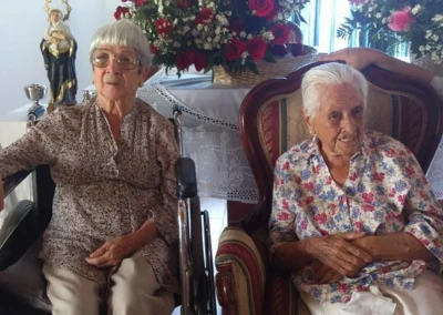 At age 110, with her daughter.