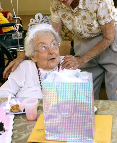 On her 105th birthday in 2010. (Source: Willow Grove Guide)