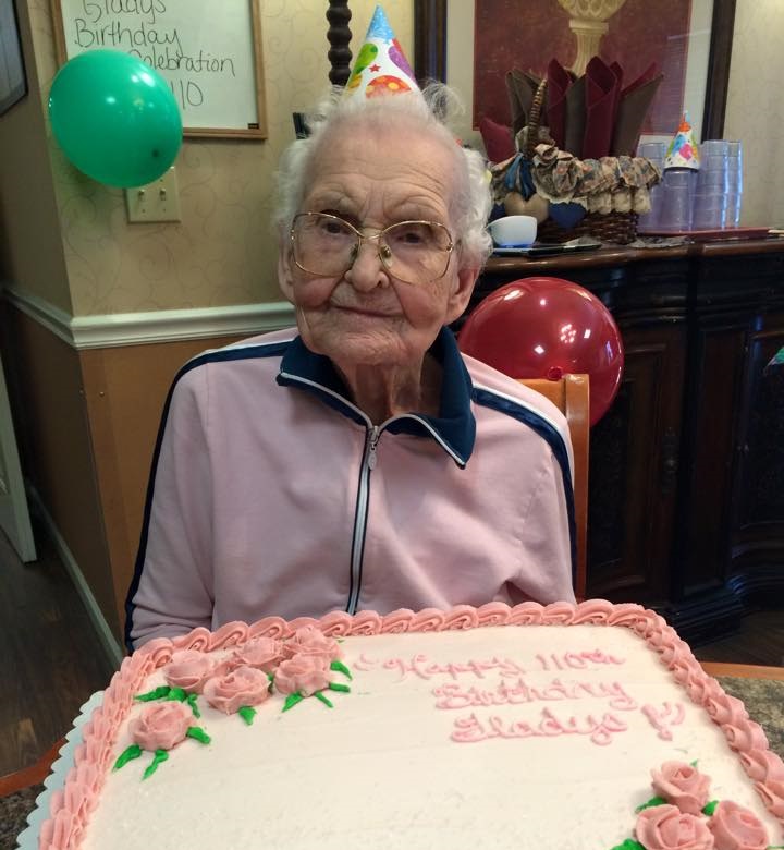On her 110th birthday. (Source: Facebook/NorthRidgePlace)