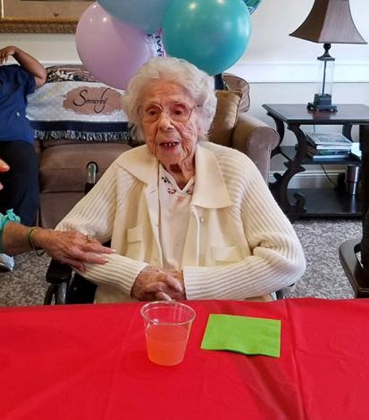 On her 110th birthday. (Source: Facebook (Somerby Mobile))