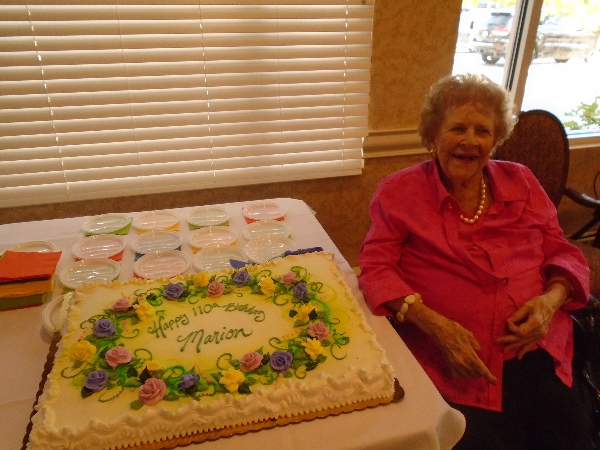On her 110th birthday. (Source: Friendship Village of Bloomington)