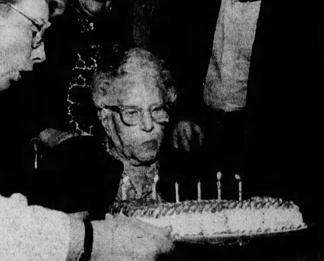 On her 111th birthday. (Source: The Burlington Free Press)
