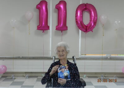 On her 110th birthday. (Source: Borehamwood Times)