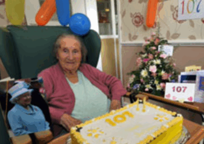 On her 107th birthday. (Source: Oldest in Britain)