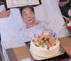 On her 100th birthday. (Source: Hirado City Public Relations Paper)