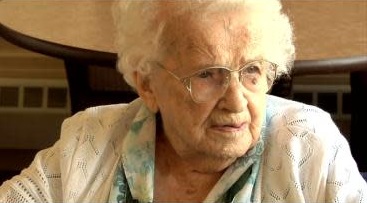 On her 110th birthday. (Source: Yahoo News)