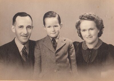 With her first husband and their son. (Source: The 110 Club)