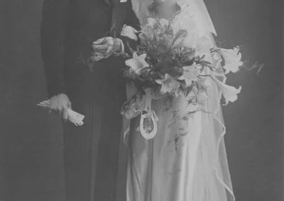 First marriage, to Norman F. Tanner, 14 September 1935. (Source: The 110 Club)