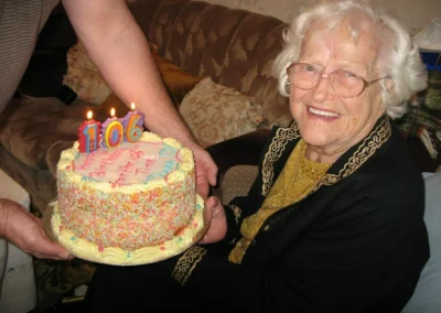 On her 106th birthday. (Source: The 110 Club)