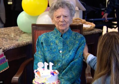 On her 112th birthday in January 2026. (Source: Facebook / Marcus Leshock)