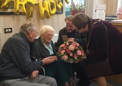 On her 109th birthday. (Source: Acacia Mews Care Home – Avery Healthcare)