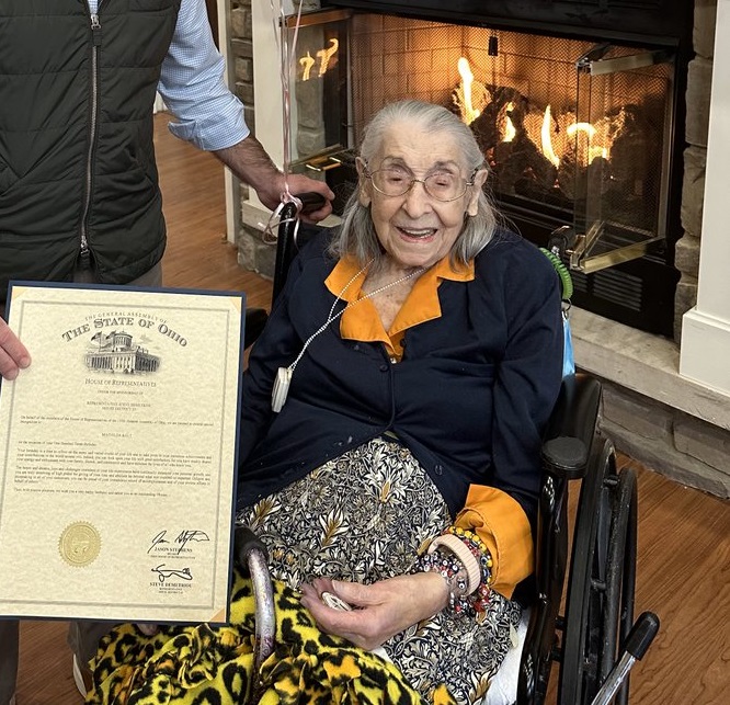 On her 110th birthday. (Source: Twitter/steve4ohiohouse)