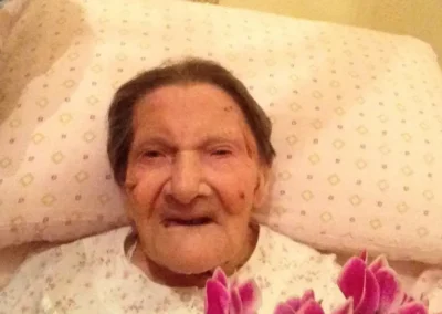 On her 110th birthday. (Source: Il Mattino di Padova)