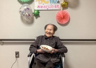 In March 2023, her 110th birthday. (Source: Nursing home Symphony)