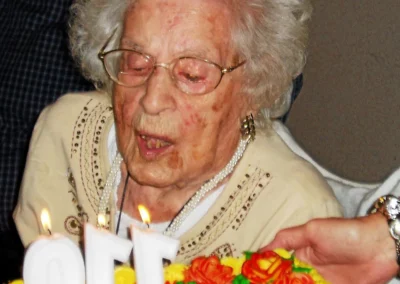 On her 110th birthday. (Source: Daily Tribune)