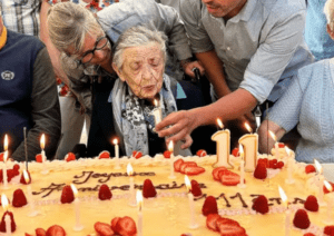 On her 111th birthday. (Source: Le T&eacute;l&eacute;gramme)