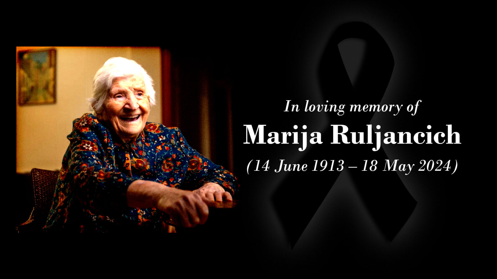 Marija Ruljancich, Australia's Oldest Living Person, Dies at 110 (Source: The Sydney Morning Herald)