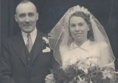 On her wedding day. (Source: BBC)