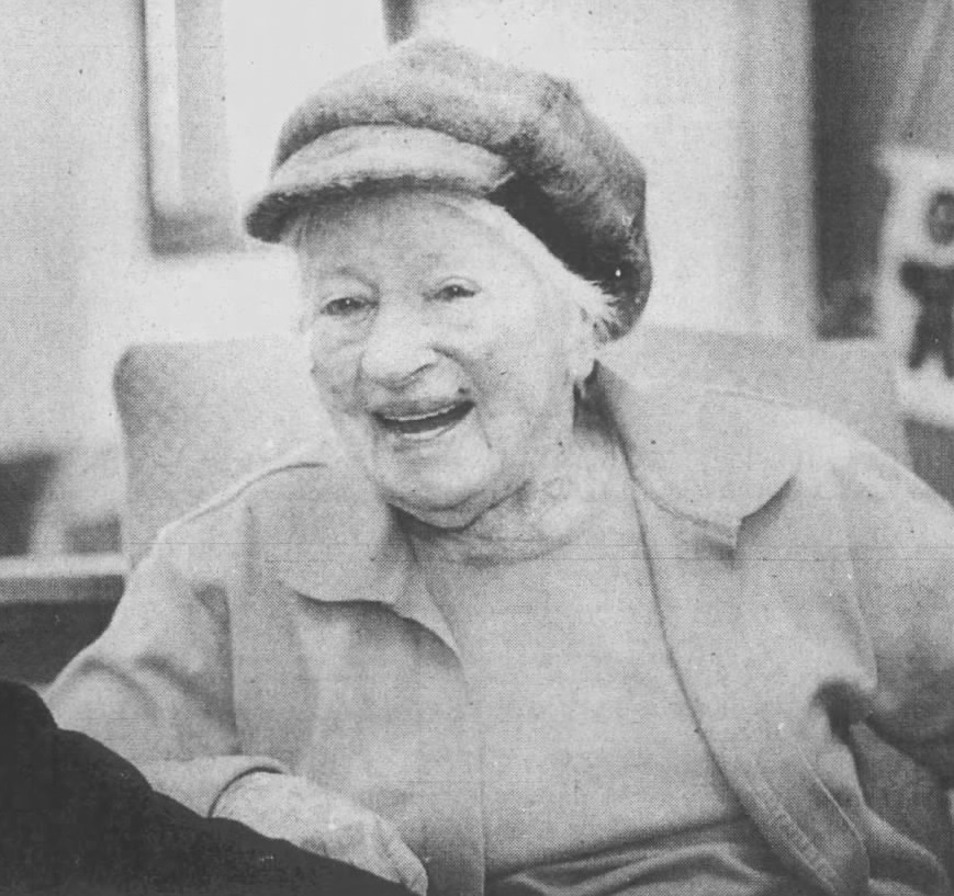 On her 105th birthday. (Source: Corvallis Gazette-Times)