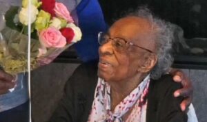 On her 110th birthday. (Source: KTVF Fairbanks)