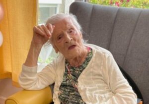 On her 107th birthday. (Source: The Devon Daily)