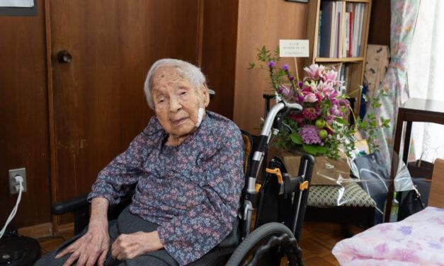 Mine Kondō of Aichi, Japan, celebrates her 114th birthday