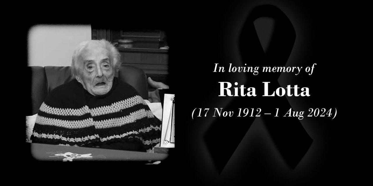 The oldest resident of Apulia, Italy, Rita Lotta, dies at 111