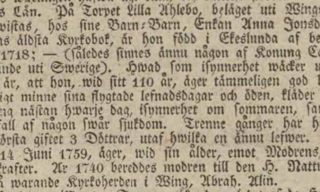 Anna Jonsdotter – 111 Years Old in 1829?!