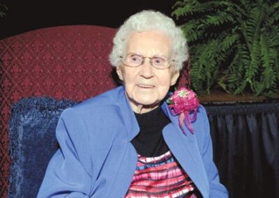 On her 110th birthday. (Source: Gwinnett Citizen)