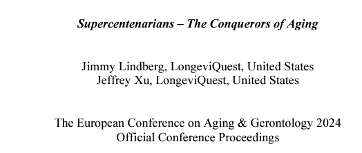 LongeviQuest Publishes Paper in the European Conference on Aging & Gerontology Proceedings