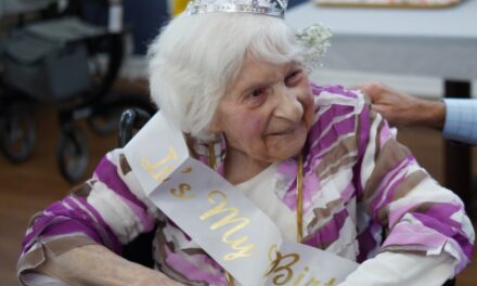On her 111th birthday. (Source: Facebook/Mark Hackel)