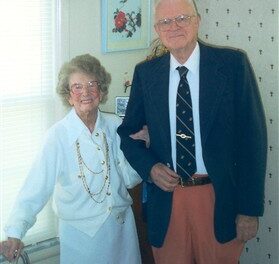 In 2002, with her son. (Source: Orwell Parish Council)