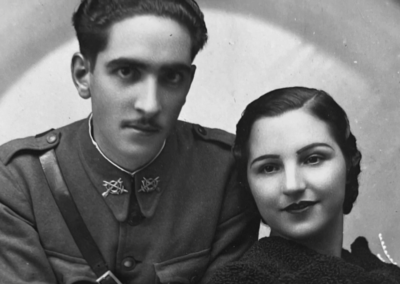 Undated, with her husband. (Source: Amavir)