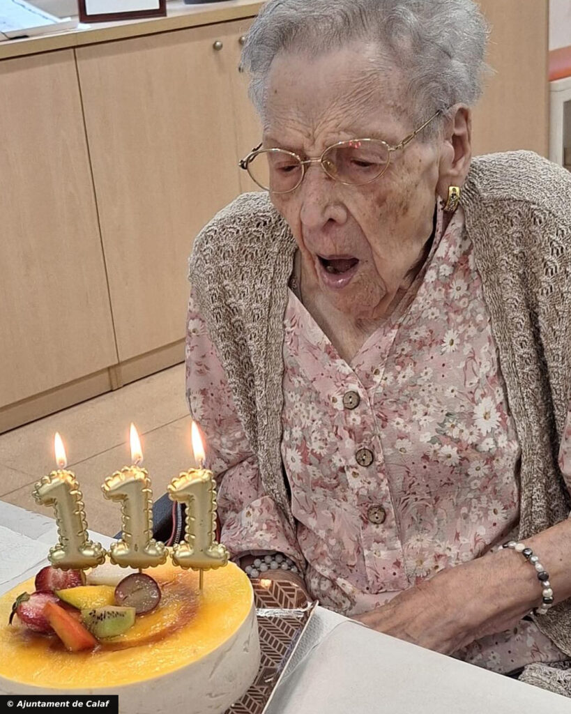 On her 111th birthday. (Source: Ajuntament de Calaf)