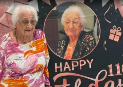 On her 110th birthday. (Source: Yahoo)