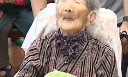 In September 2024, aged 110. (Source: YouTube/ 群馬テレビ・群テレ)