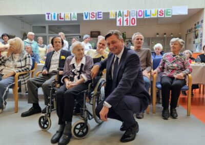 Bračun with Former President Borut Pahor on her 110th Birthday (Source: Facebook/Borut Pahor)