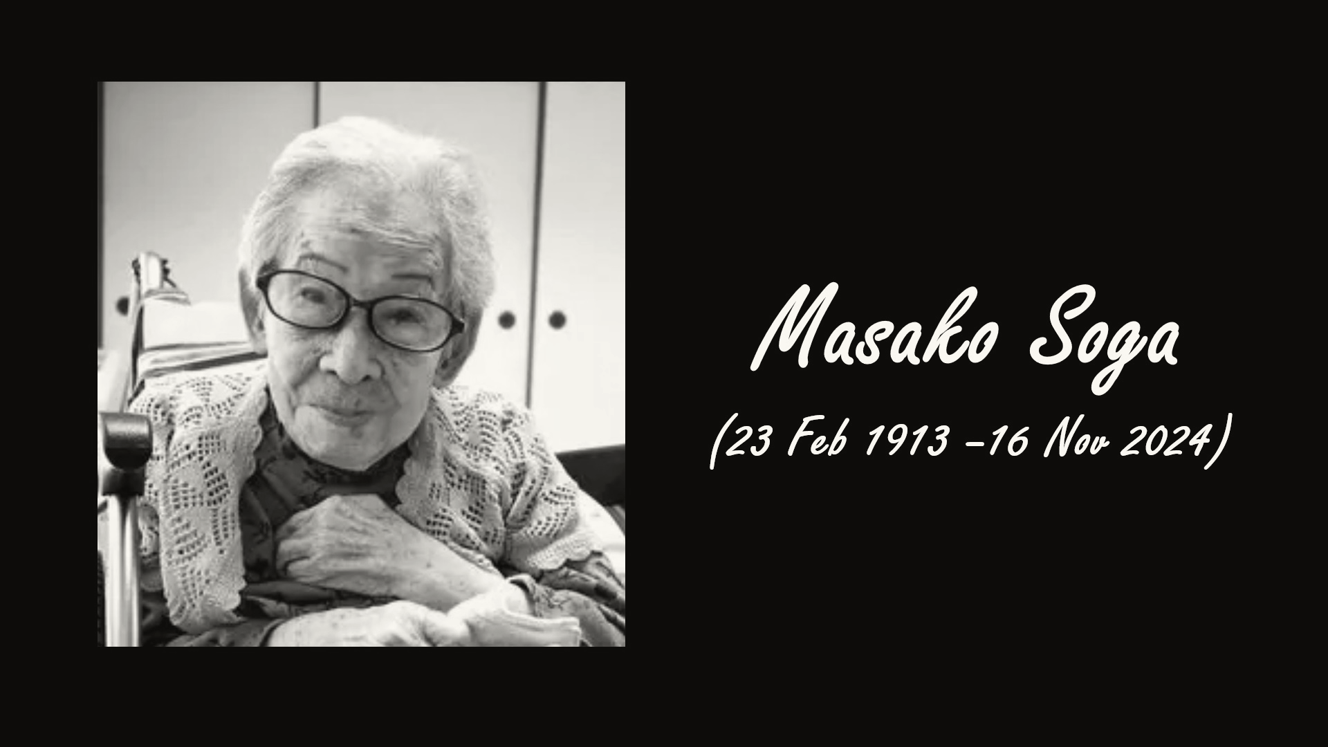 Masako Soga, Okayama Prefecture's Oldest Resident, dies at 111 Masako Soga, Okayama Prefecture's Oldest Resident, dies at 111
