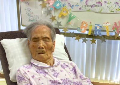 On her 110th birthday. (Source: Mizuki Nursing Home)