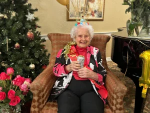 On her 110th birthday. (Source: Country Meadows Senior Care)