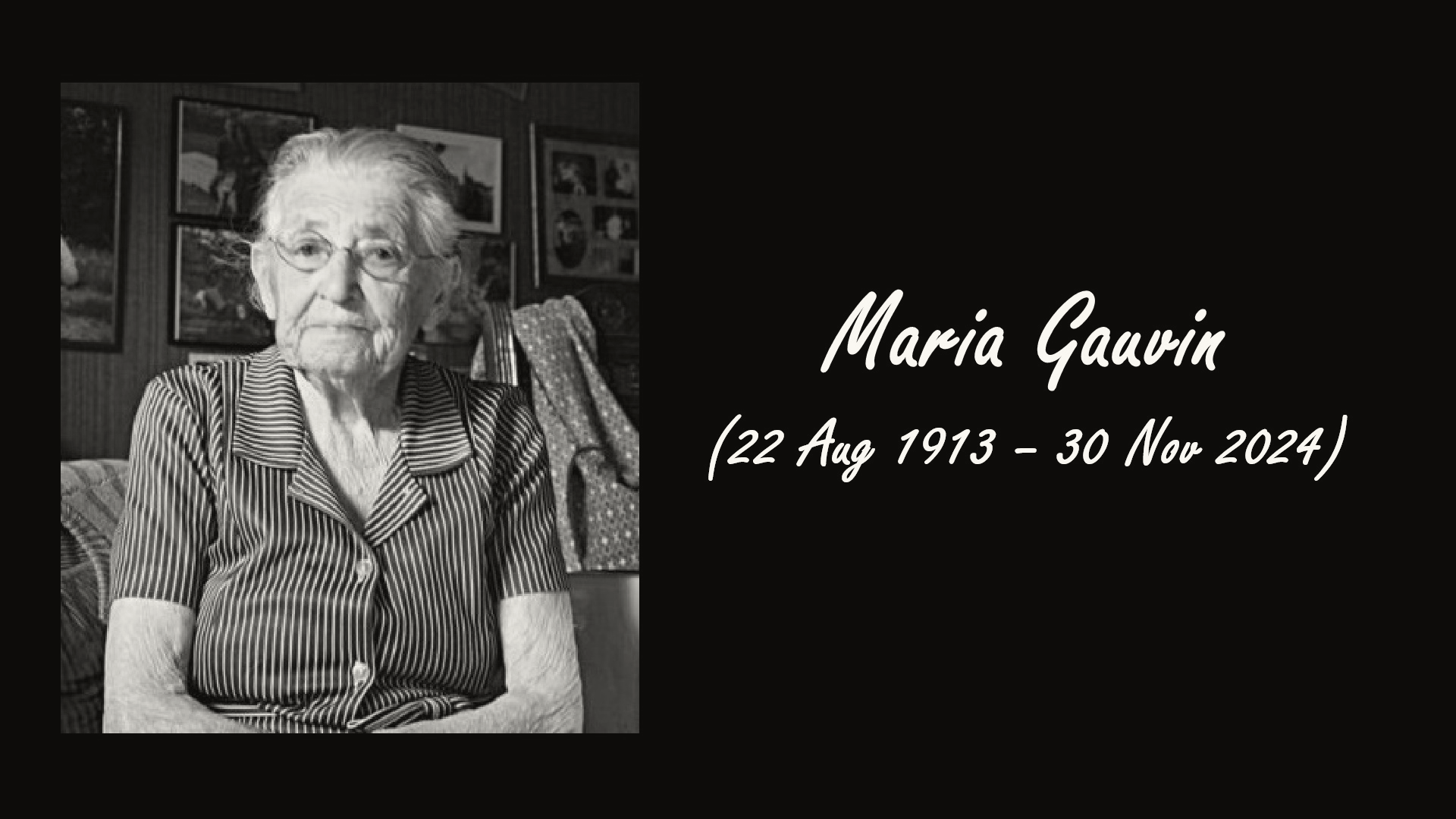 Maria Gauvin, Brittany's Oldest Resident, dies at 111 Years Old MariaGauvin 1913-2024