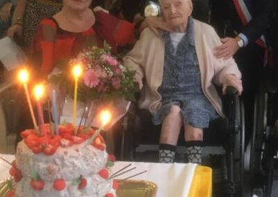 On her 111th birthday. (Source: Facebook / Julien Ravier)