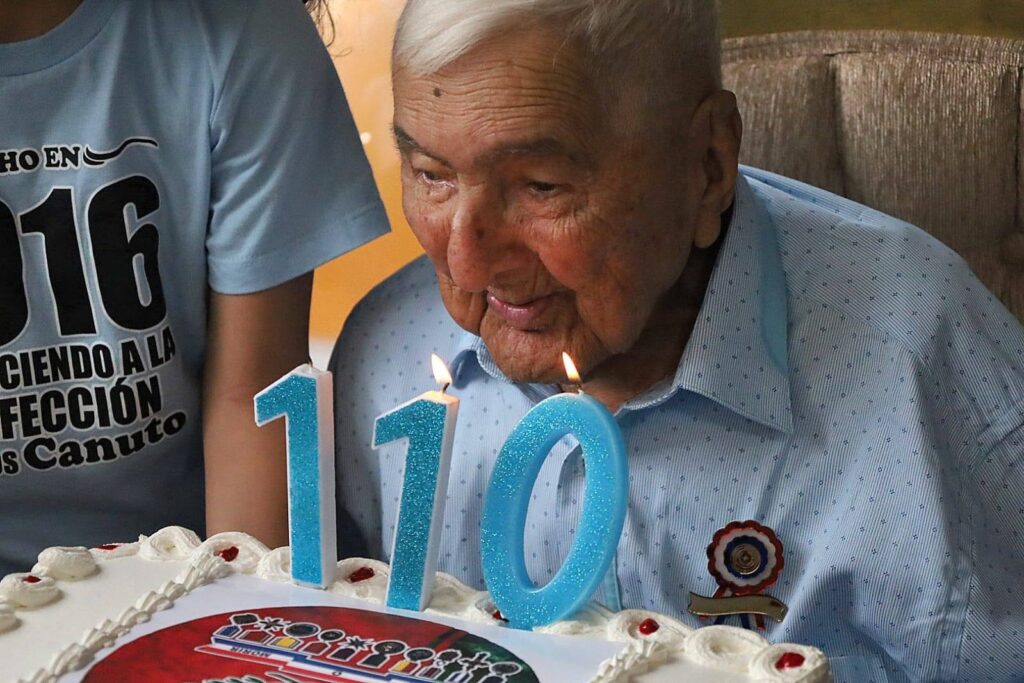 On his 110th birthday party. (Source: Ministerio De Defensa Nacional Paraguay)
