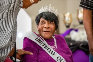 On her 110th birthday in 2025. (Source: Lakeland Ledger)