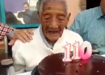 On her claimed 110th birthday in March 2018. (Source: Red informativa Texmelucan)